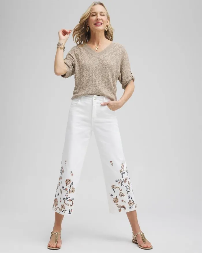 Chico039s Sweaters Mini Sequin Stitch Pullover Sweater Neutral 8211 Clothing