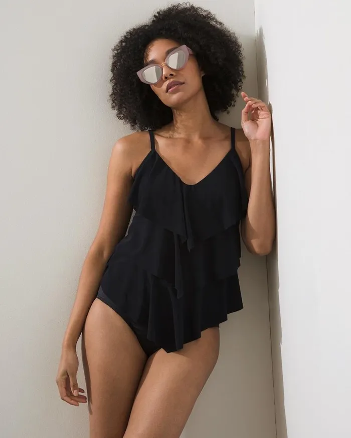 Chico039s Swim Miraclesuit Super High Waist Swim Bottom Black 8211 Clothing