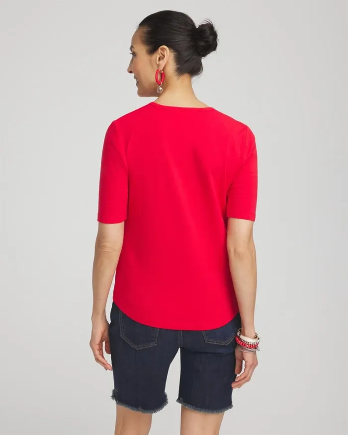 Chico039s Tees Embellished Flag Tee Madeira Red 8211 Clothing