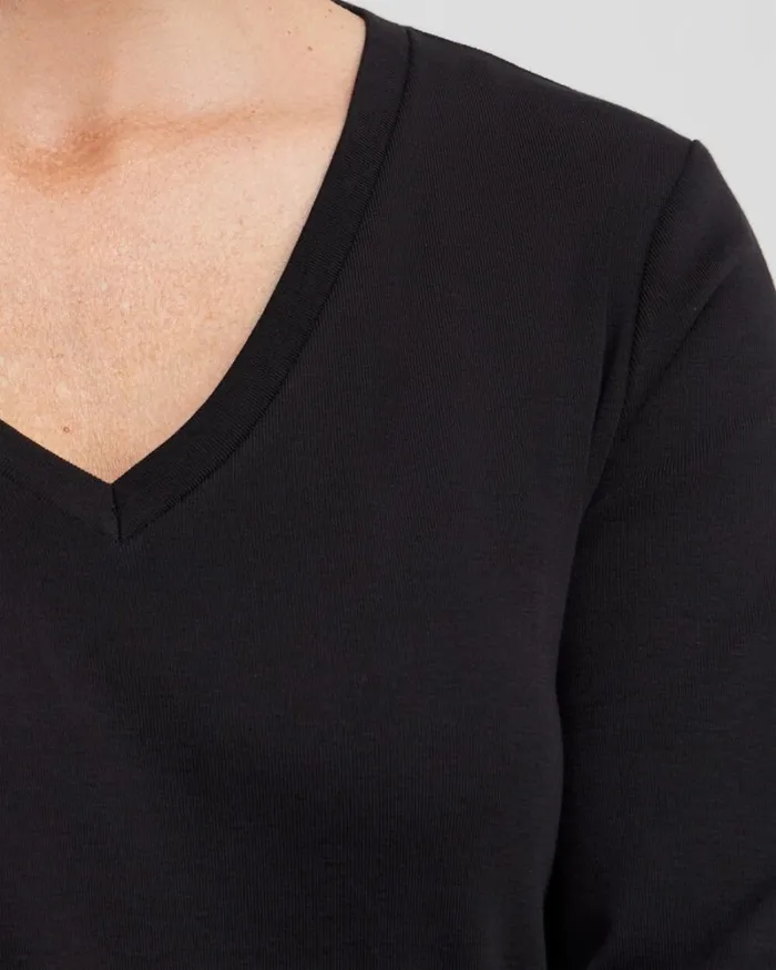 Chico039s Tops 34 Sleeve Tee Black 8211 Clothing