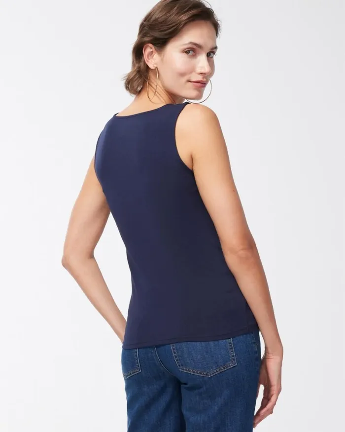 Chico039s Tops Contour Cotton Navy Square Neck Tank Classic Navy 8211 Clothing Chico039s Tops Contour Cotton Navy Square Neck Tank Classic Navy 8211 Clothing