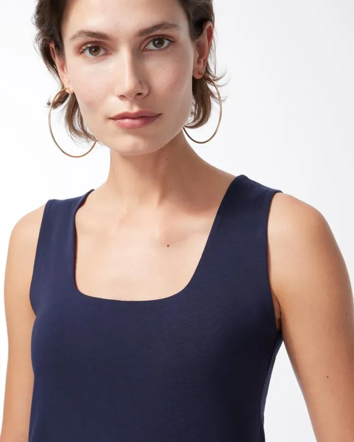 Chico039s Tops Contour Cotton Navy Square Neck Tank Classic Navy 8211 Clothing Chico039s Tops Contour Cotton Navy Square Neck Tank Classic Navy 8211 Clothing