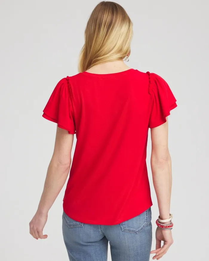 Chico039s Tops Embellished Star Tee Classic Navy 8211 Clothing