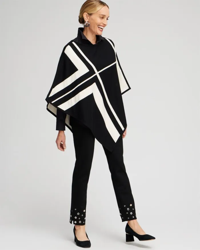 Chico039s Tops Reversible Triangle Sweater Poncho English Cream 8211 Clothing Chico039s Tops Reversible Triangle Sweater Poncho English Cream 8211 Clothing