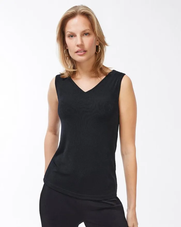 Chico039s Tops Travelers Reversible Tank Travelers Black 8211 Clothing