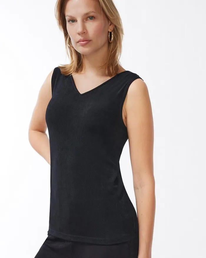 Chico039s Tops Travelers Reversible Tank Travelers Black 8211 Clothing