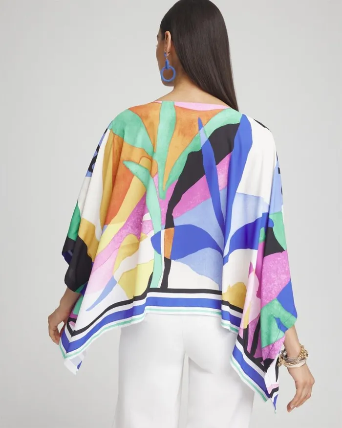 Chico039s Tops Tropical Border Stripe Poncho Purple Nightshade 8211 Clothing Chico039s Tops Tropical Border Stripe Poncho Purple Nightshade 8211 Clothing
