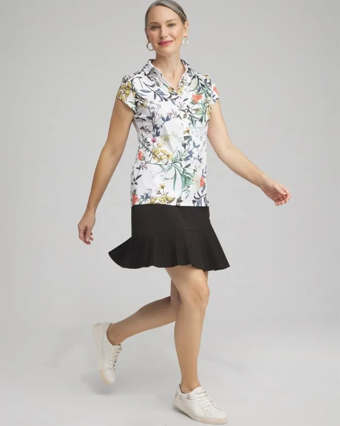 Chico039s Tops Zenergy UPF Floral Cap Sleeve Polo Verdant Green 8211 Clothing Chico039s Tops Zenergy UPF Floral Cap Sleeve Polo Verdant Green 8211 Clothing
