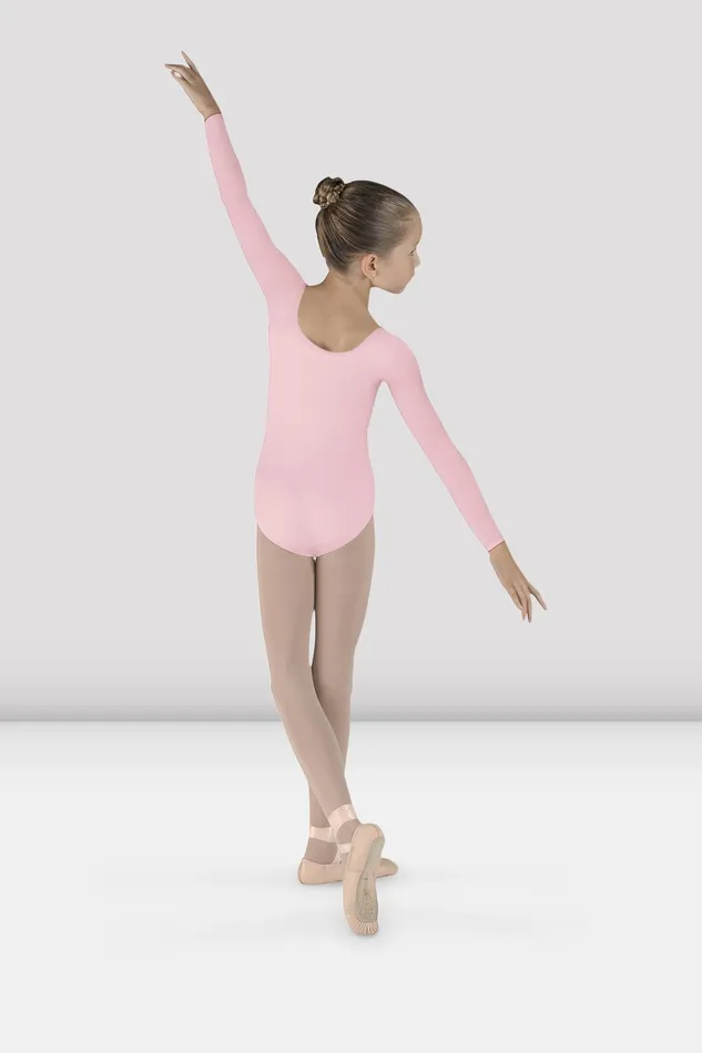 Children Basics Bloch Girls Meglio Long Sleeve Leotard Candy Pink