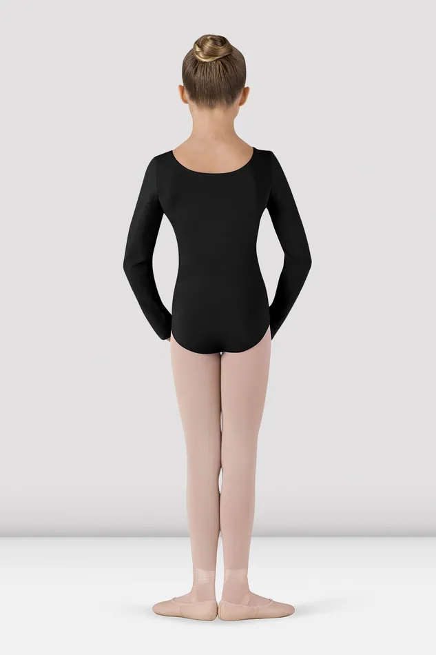 Children Bloch Girls Basic Long Sleeve Leotard Black Basics