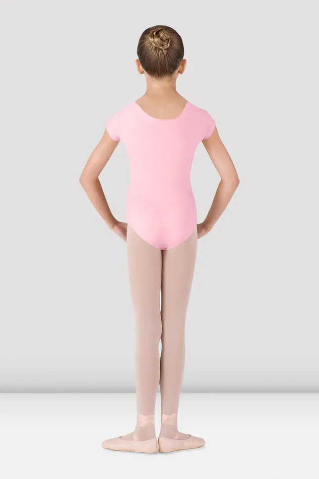 Children Bloch Girls Dujour Cap Sleeve Leotard Candy Pink Leotards