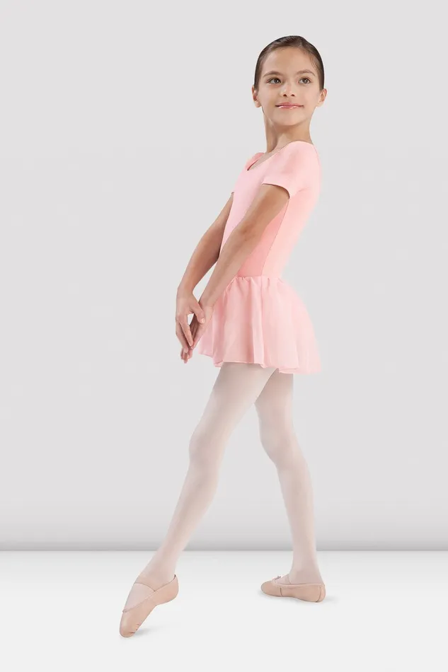 Children Bloch Girls Short Sleeve Skirted Leotard Light Pink Leotards