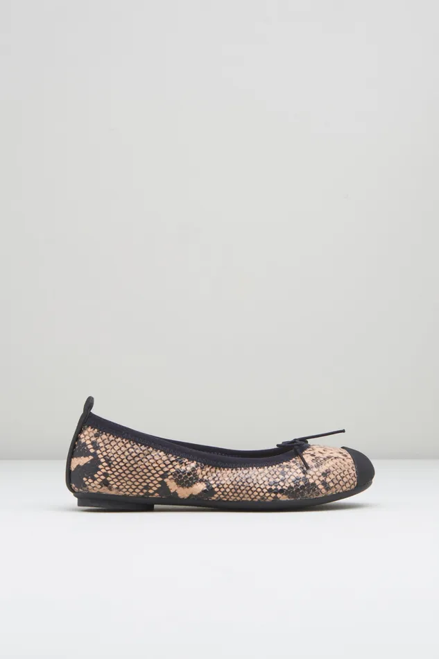 Children Girls Astra Ballet Flats Tan Python Ballet Flats Bloch