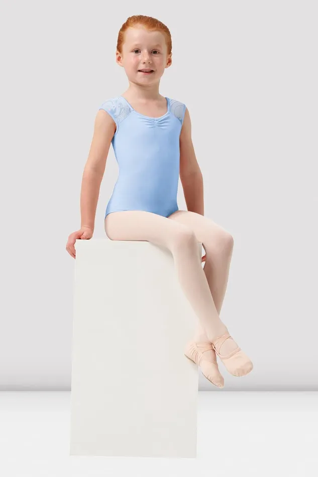 Children Leotards Bloch Girls Mirella Paisley Cap Sleeve Leotard Baby Blue
