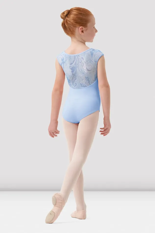 Children Leotards Bloch Girls Mirella Paisley Cap Sleeve Leotard Baby Blue