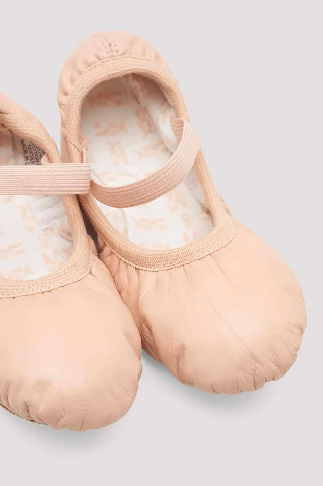 Childrens Giselle Leather Ballet Shoes Pink Leather Ballet Bloch Children
