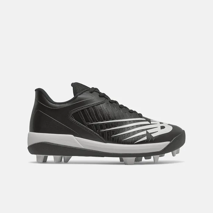 Cleats Kids 4040 v6 Rubber Molded Black with White New Balance