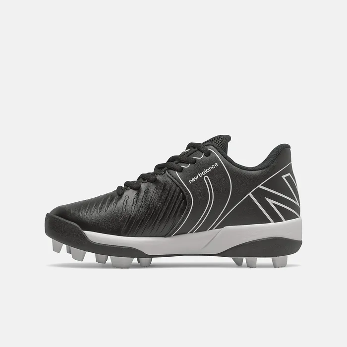 Cleats Kids 4040 v6 Rubber Molded Black with White New Balance