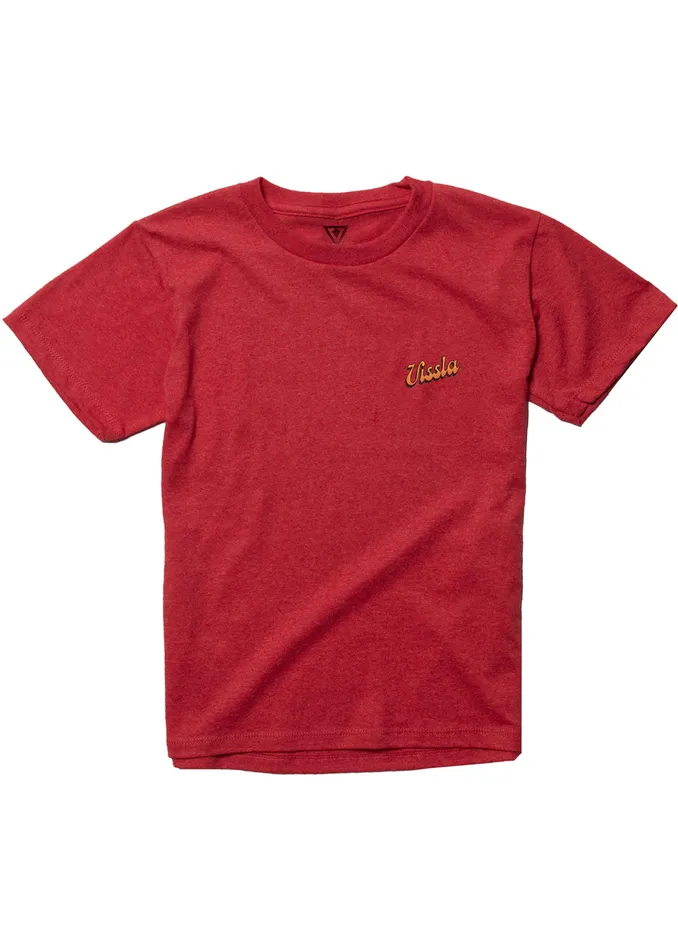 Clothing Vissla Youth Sunset Shadows Boys Tee Red Heather