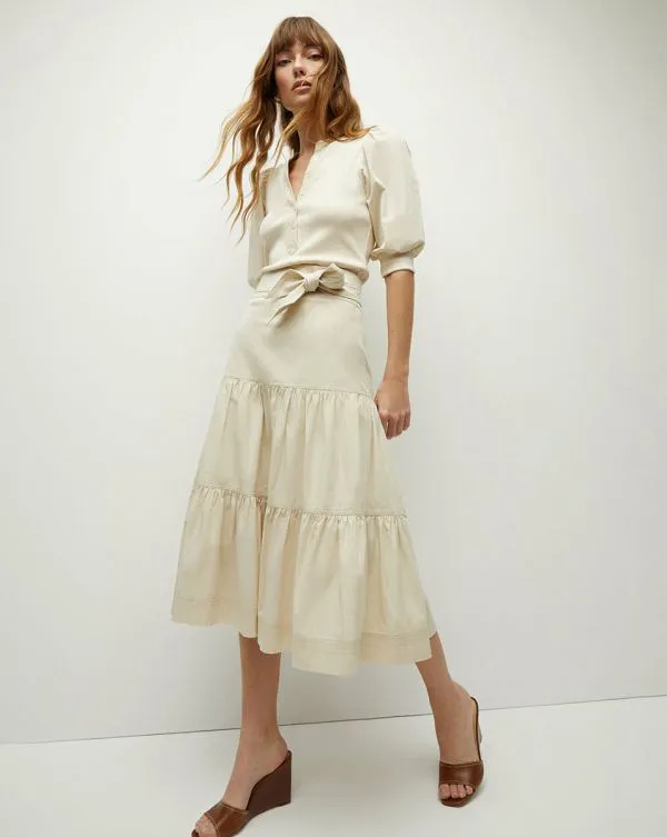 Coralee PuffSleeve Tee Limestone Women Veronica Beard Tops Coralee PuffSleeve Tee Limestone Women Veronica Beard Tops