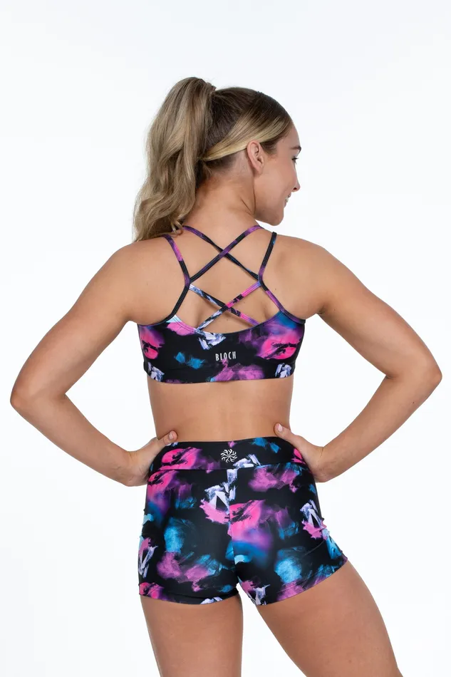 Crop Tops Bloch X Flo Active Remi XBack Bra Top Black Splash 8211 Bloch Children Crop Tops Bloch X Flo Active Remi XBack Bra Top Black Splash 8211 Bloch Children