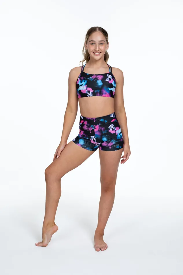 Crop Tops Bloch X Flo Active Remi XBack Bra Top Black Splash 8211 Bloch Children Crop Tops Bloch X Flo Active Remi XBack Bra Top Black Splash 8211 Bloch Children