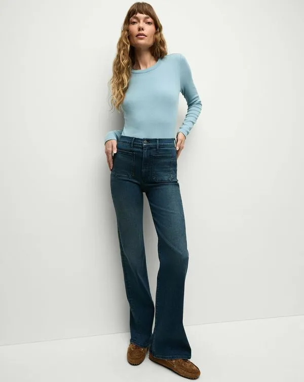 Crosbie PatchPocket Slim WideLeg Jean Northern Lights Women Veronica Beard Jeans