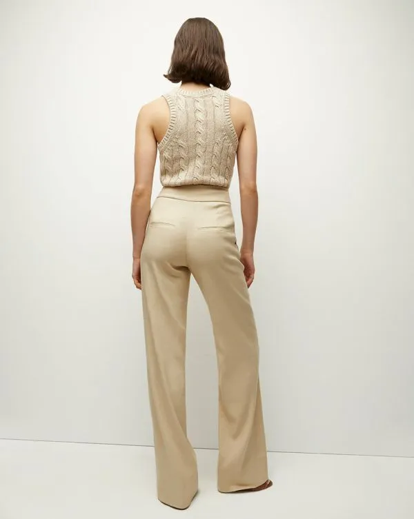 Cruz StretchLinen Pants Stone Khaki Women Veronica Beard Pants
