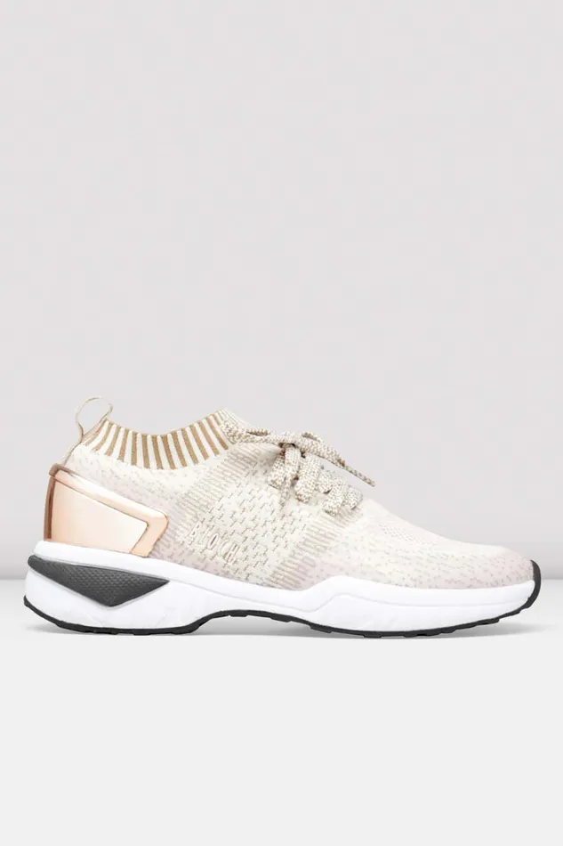 Dance Sneakers Adult Ladies Alcyone Sneaker Beige Knit Bloch