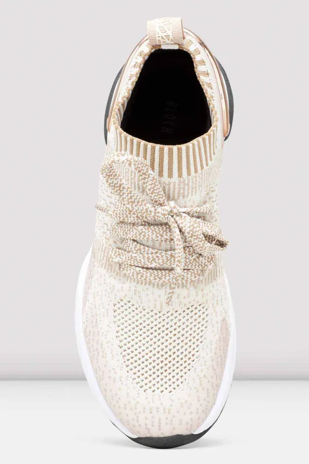Dance Sneakers Adult Ladies Alcyone Sneaker Beige Knit Bloch