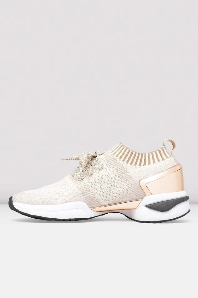 Dance Sneakers Adult Ladies Alcyone Sneaker Beige Knit Bloch