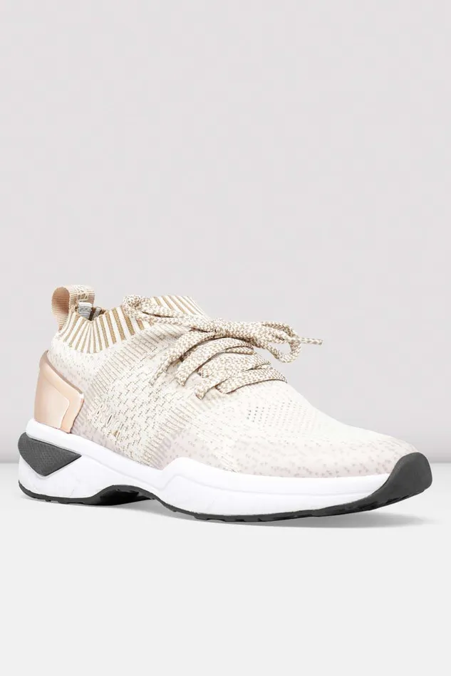 Dance Sneakers Adult Ladies Alcyone Sneaker Beige Knit Bloch
