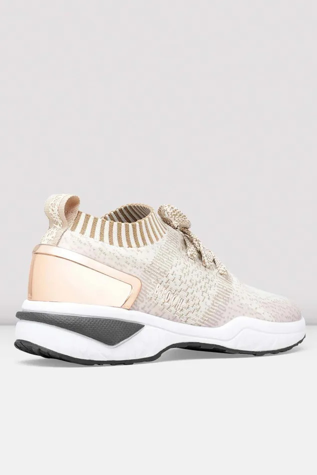 Dance Sneakers Adult Ladies Alcyone Sneaker Beige Knit Bloch
