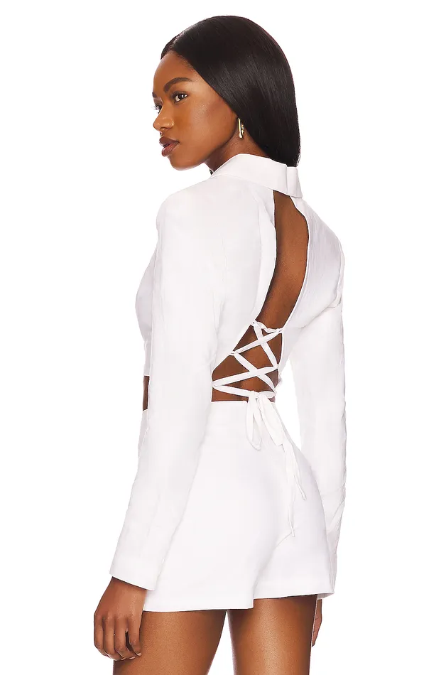 Dayna Blazer White Women Lovers and Friends Jackets and Coats