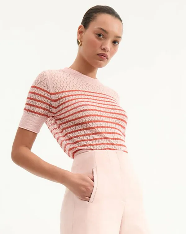 Declan Pullover Pink Shellandpersimmon Women Veronica Beard Tops