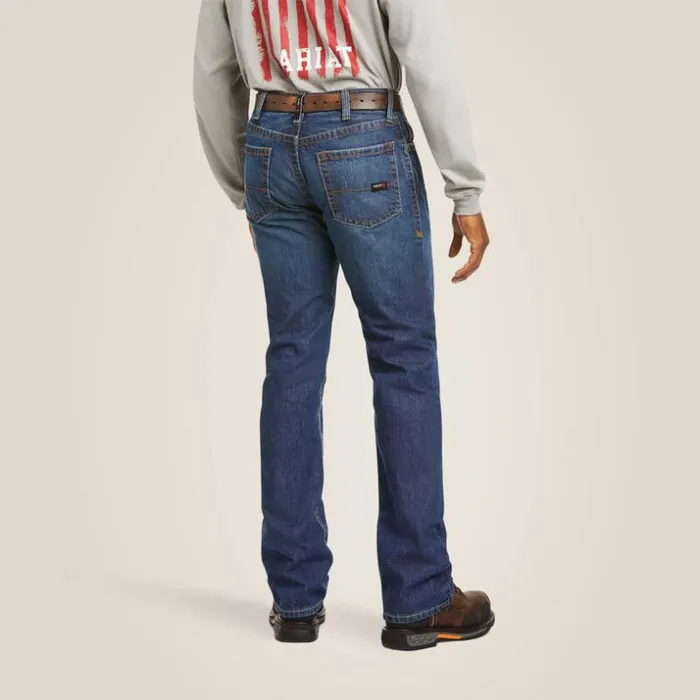 Denim Men Ariat FR M4 Relaxed Basic Boot Cut Jean Flint Denim Men Ariat FR M4 Relaxed Basic Boot Cut Jean Flint