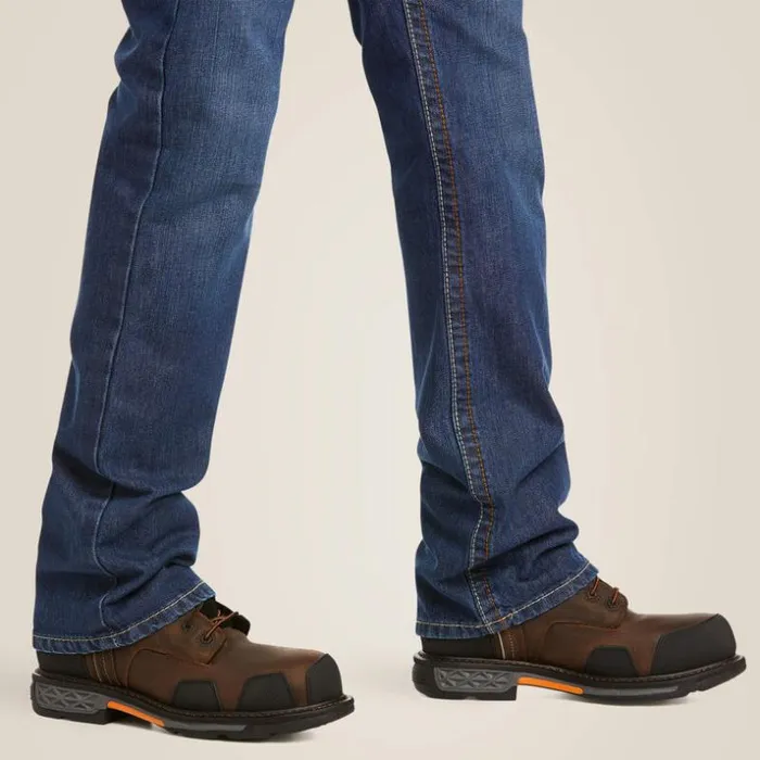 Denim Men Ariat FR M4 Relaxed Basic Boot Cut Jean Flint Denim Men Ariat FR M4 Relaxed Basic Boot Cut Jean Flint