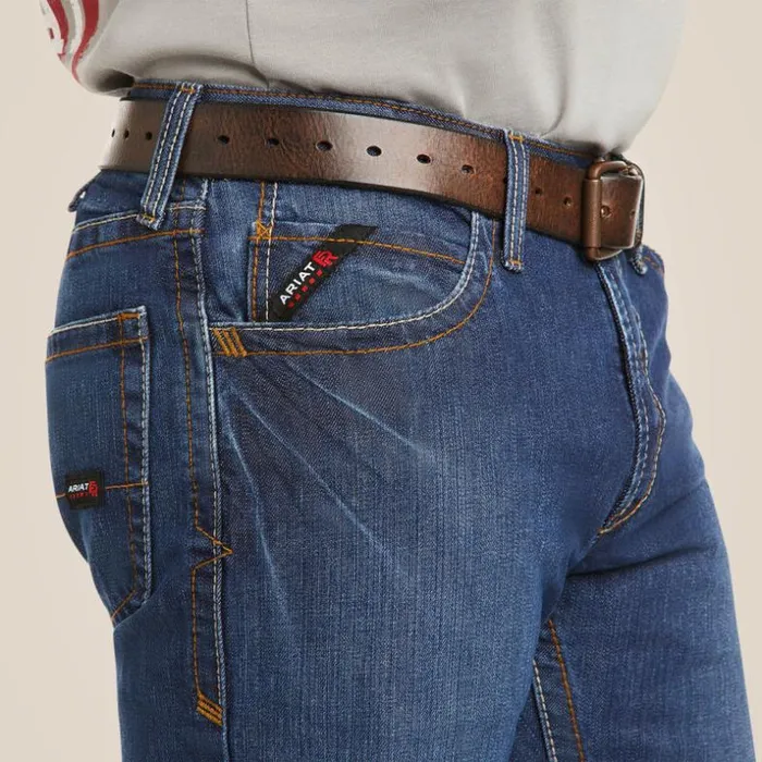 Denim Men Ariat FR M4 Relaxed Basic Boot Cut Jean Flint Denim Men Ariat FR M4 Relaxed Basic Boot Cut Jean Flint