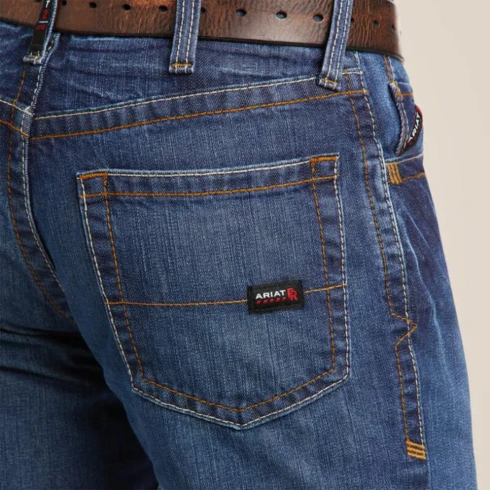 Denim Men Ariat FR M4 Relaxed Basic Boot Cut Jean Flint Denim Men Ariat FR M4 Relaxed Basic Boot Cut Jean Flint