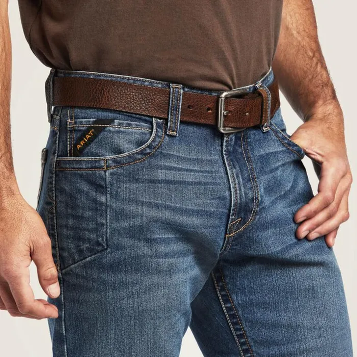 Denim Men Ariat Rebar M7 DuraStretch Edge Stackable Straight Leg Jean Rico Denim Men Ariat Rebar M7 DuraStretch Edge Stackable Straight Leg Jean Rico