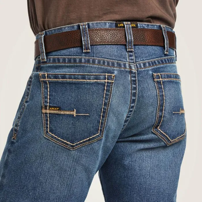 Denim Men Ariat Rebar M7 DuraStretch Edge Stackable Straight Leg Jean Rico Denim Men Ariat Rebar M7 DuraStretch Edge Stackable Straight Leg Jean Rico