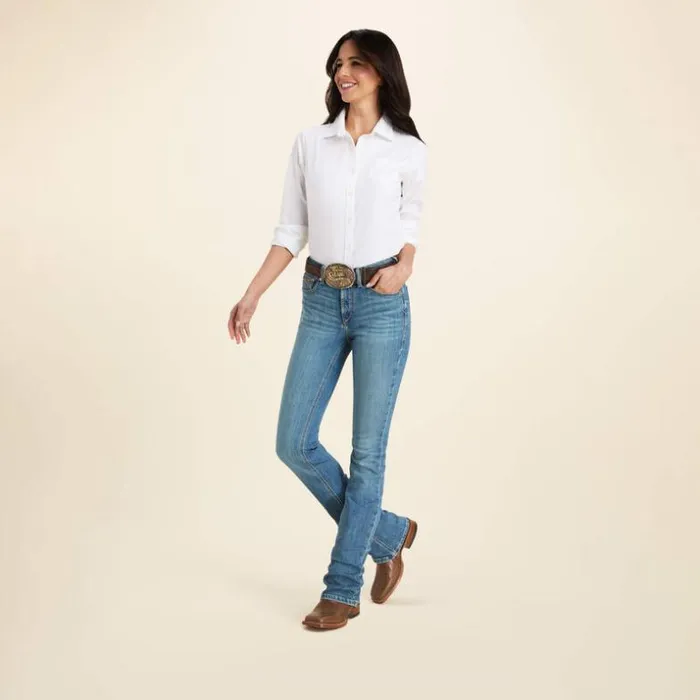 Denim Women Ariat REAL High Rise Charlee Boot Cut Jean Delaware Denim Women Ariat REAL High Rise Charlee Boot Cut Jean Delaware