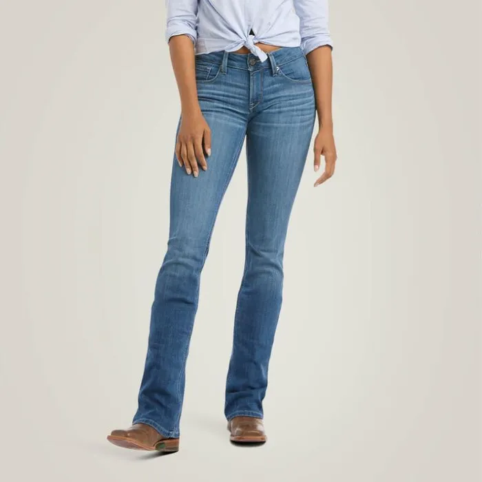 Denim Women Ariat REAL Mid Rise Patricia Boot Cut Jean Maine