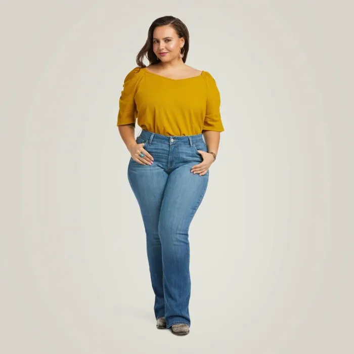 Denim Women Ariat REAL Mid Rise Patricia Boot Cut Jean Maine Denim Women Ariat REAL Mid Rise Patricia Boot Cut Jean Maine