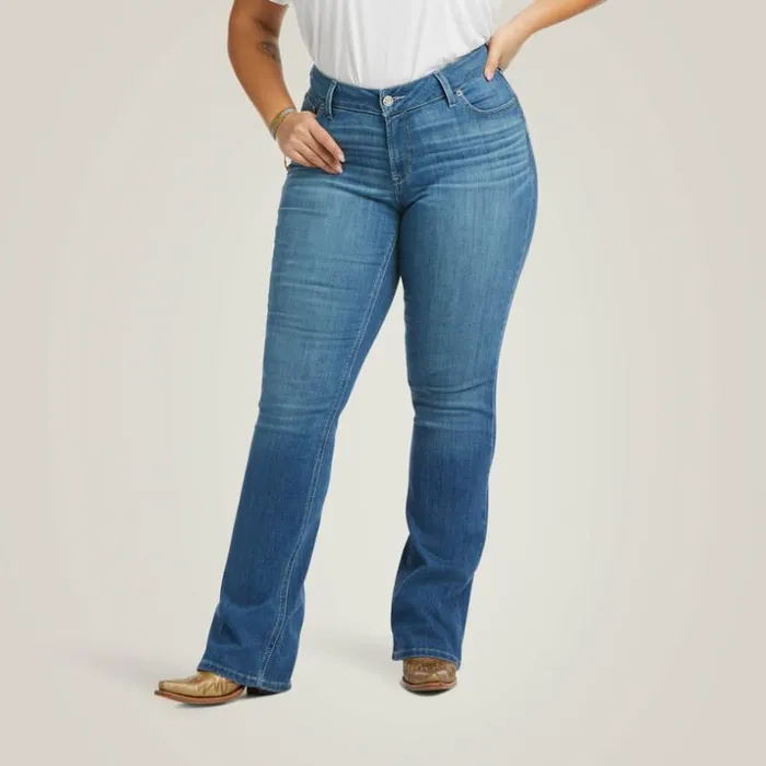 Denim Women Ariat REAL Mid Rise Patricia Boot Cut Jean Maine Denim Women Ariat REAL Mid Rise Patricia Boot Cut Jean Maine