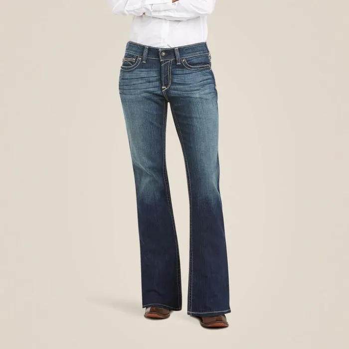 Denim Women Ariat REAL Mid Rise Stretch Original Boot Cut Jean Spitfire