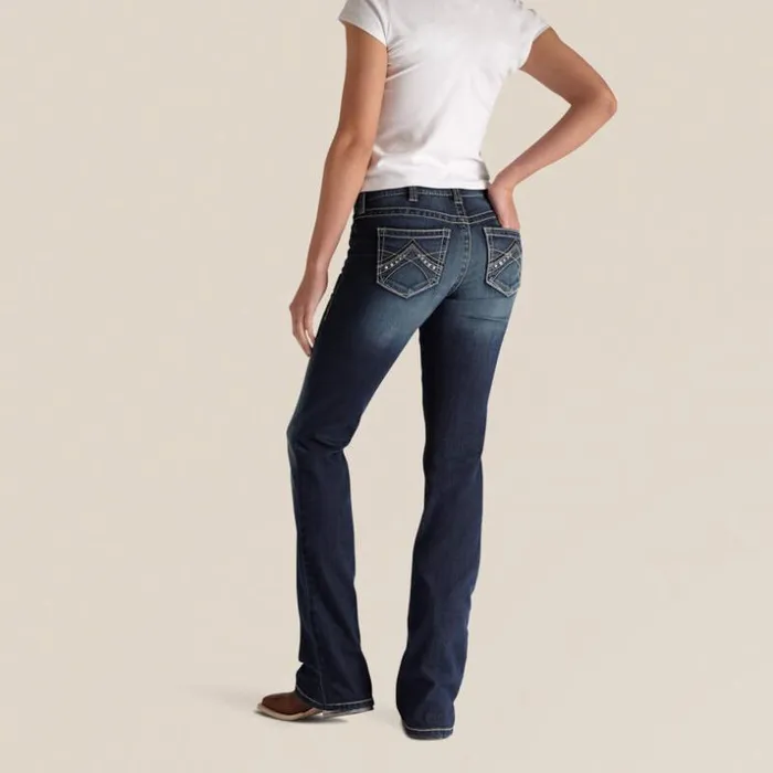 Denim Women Ariat REAL Mid Rise Stretch Original Boot Cut Jean Spitfire Denim Women Ariat REAL Mid Rise Stretch Original Boot Cut Jean Spitfire