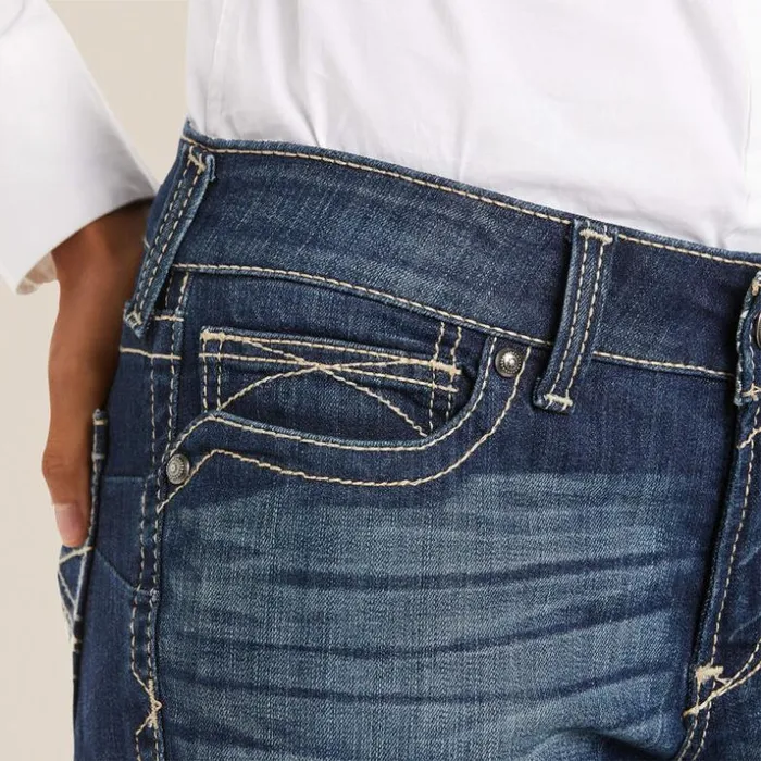 Denim Women Ariat REAL Mid Rise Stretch Original Boot Cut Jean Spitfire Denim Women Ariat REAL Mid Rise Stretch Original Boot Cut Jean Spitfire