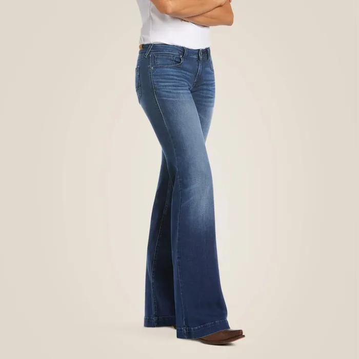 Denim Women Ariat Trouser Mid Rise Stretch Kelsea Wide Leg Jean Joanna