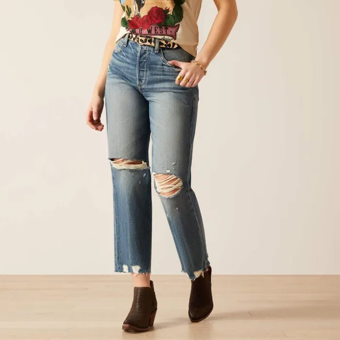 Denim Women Ariat Ultra High Rise Tomboy Straight Jean Moana